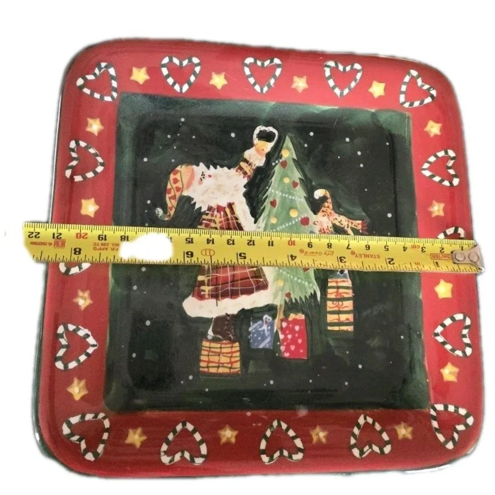 New Noble Excellence Santa Mates Square Christmas Plate 8.5